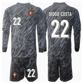 Portugal Diogo Costa #22 Målvakt Borta Kläder Barn EM 2024 Långärmad (+ Korta byxor)